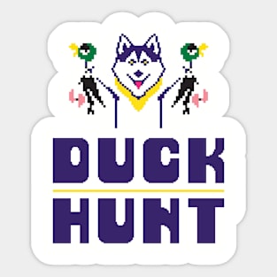 Husky Duck Hunt Sticker